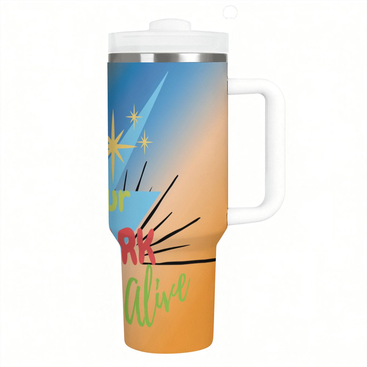 40oz Tumbler with Handle and Straw (Made in USA)