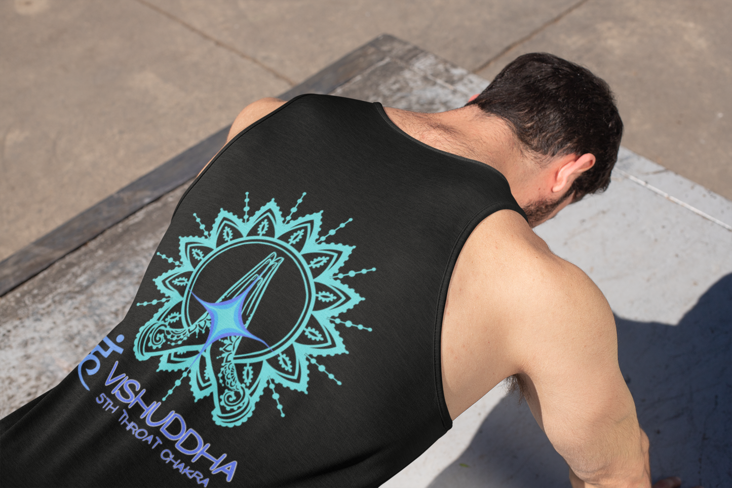 Unisex: 5th Throat "Voice" Chakra: Gym/Yoga Wear Muscle Sleeveless Shirt