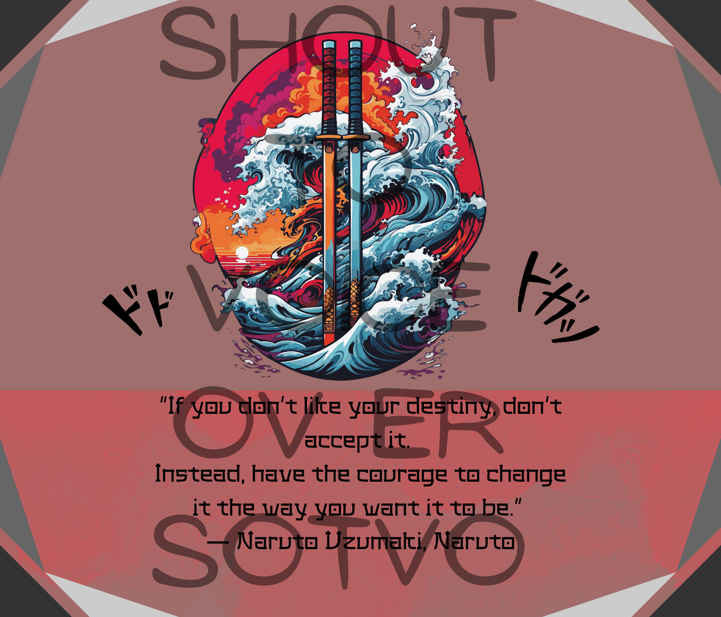 Anime Voice Over Quote: Reusable Stainless Steel Water Tumbler w/Straw