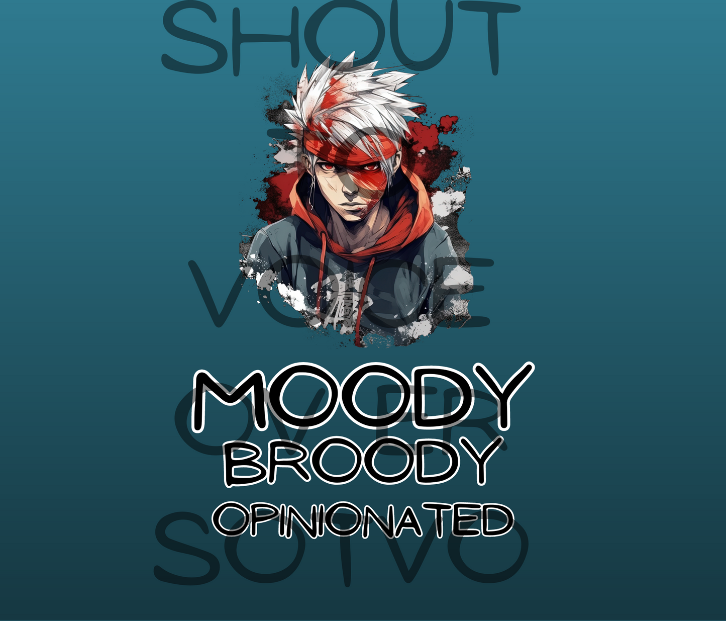 Anime Voice Over: Moody Broody: Reusable Stainless Steel Water Tumbler w/Straw