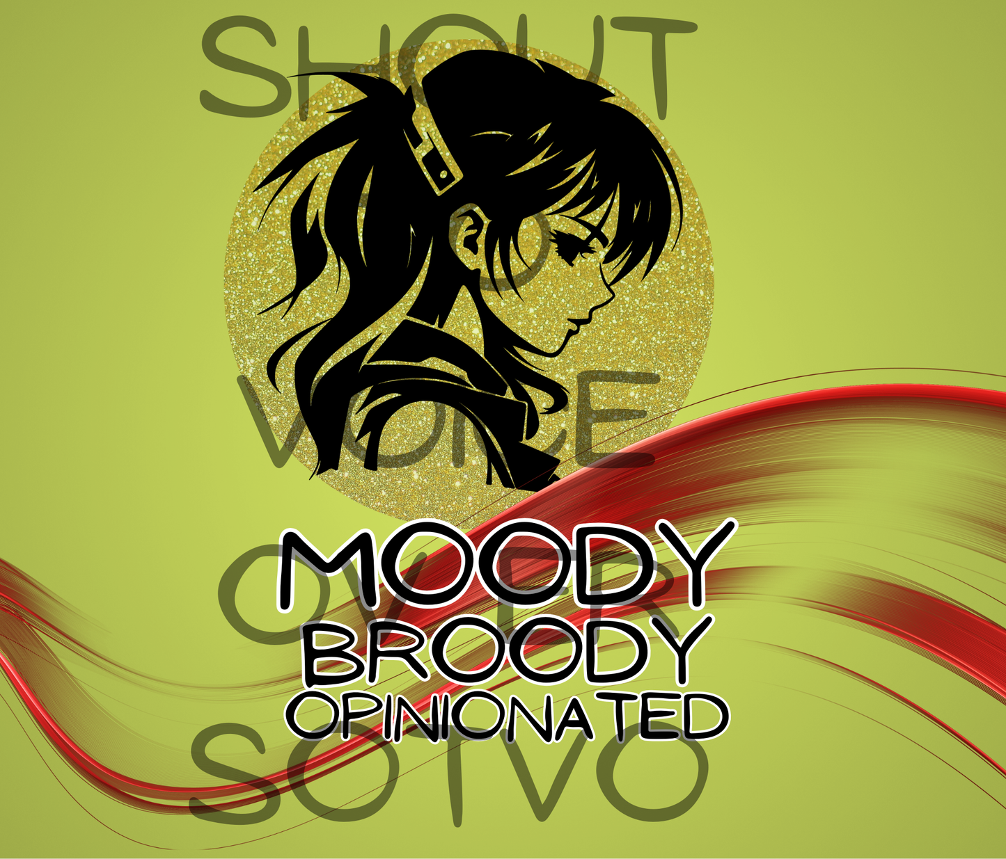 Anime Voice Over: Moody Broody: Reusable Stainless Steel Water Tumbler w/Straw