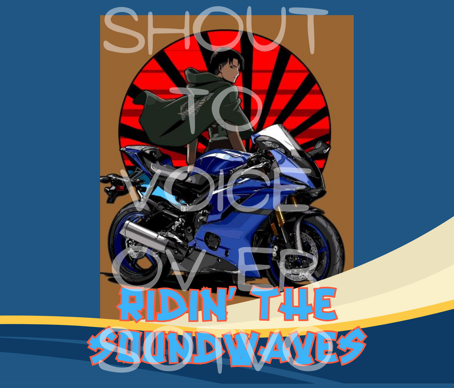 Anime Voice Over: Ridin' The Soundwaves: Reusable Stainless Steel Water Tumbler w/Straw