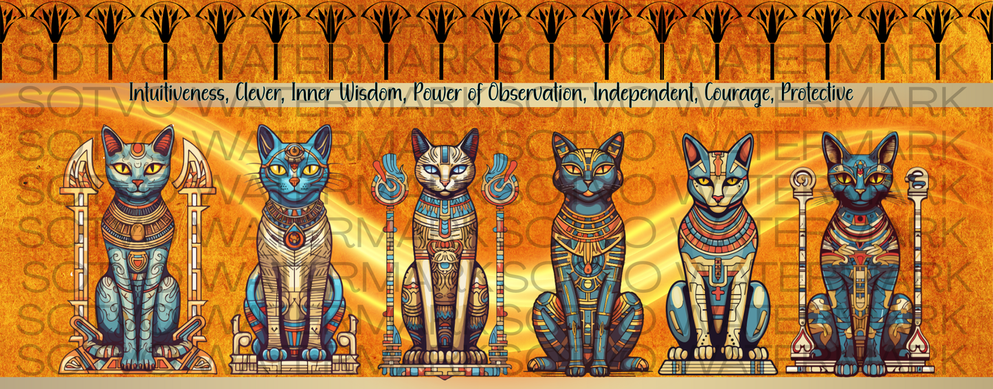 Black Cat Magic: Egyptian Style: Classic Ceramic Black Glossy Mug