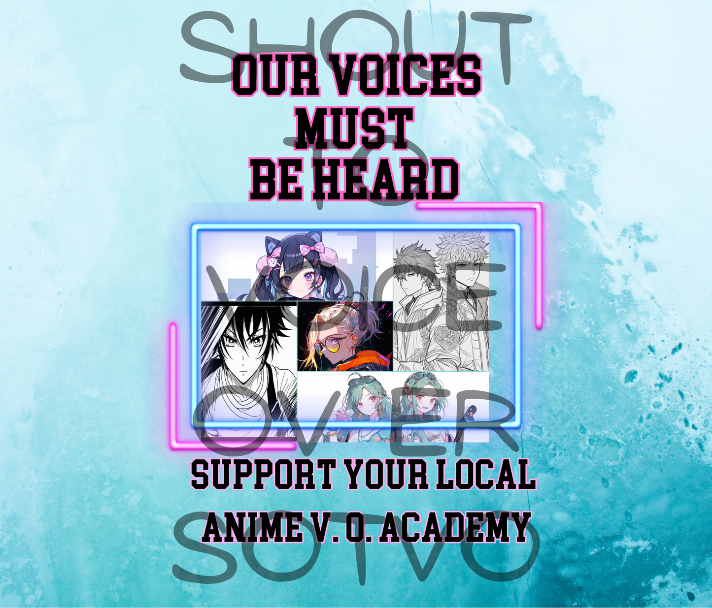 Our Voices Must Be Heard: Anime Animation: Reusable Stainless Steel Water Tumbler w/Straw