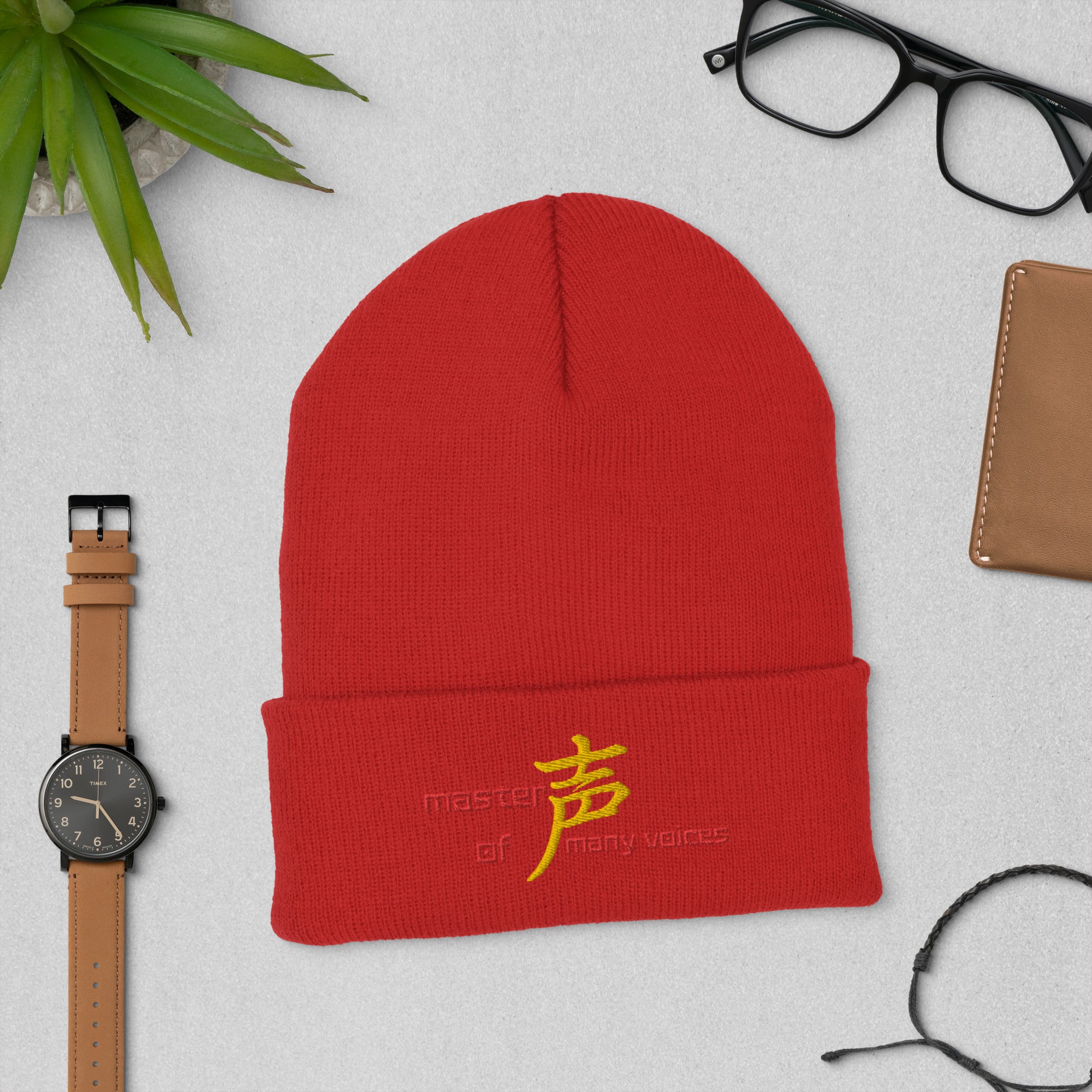 SOTVO Booth Wear: Japanese Symbol for Voices: V.O. Actor: Classic Stylish Cuffed Beanie