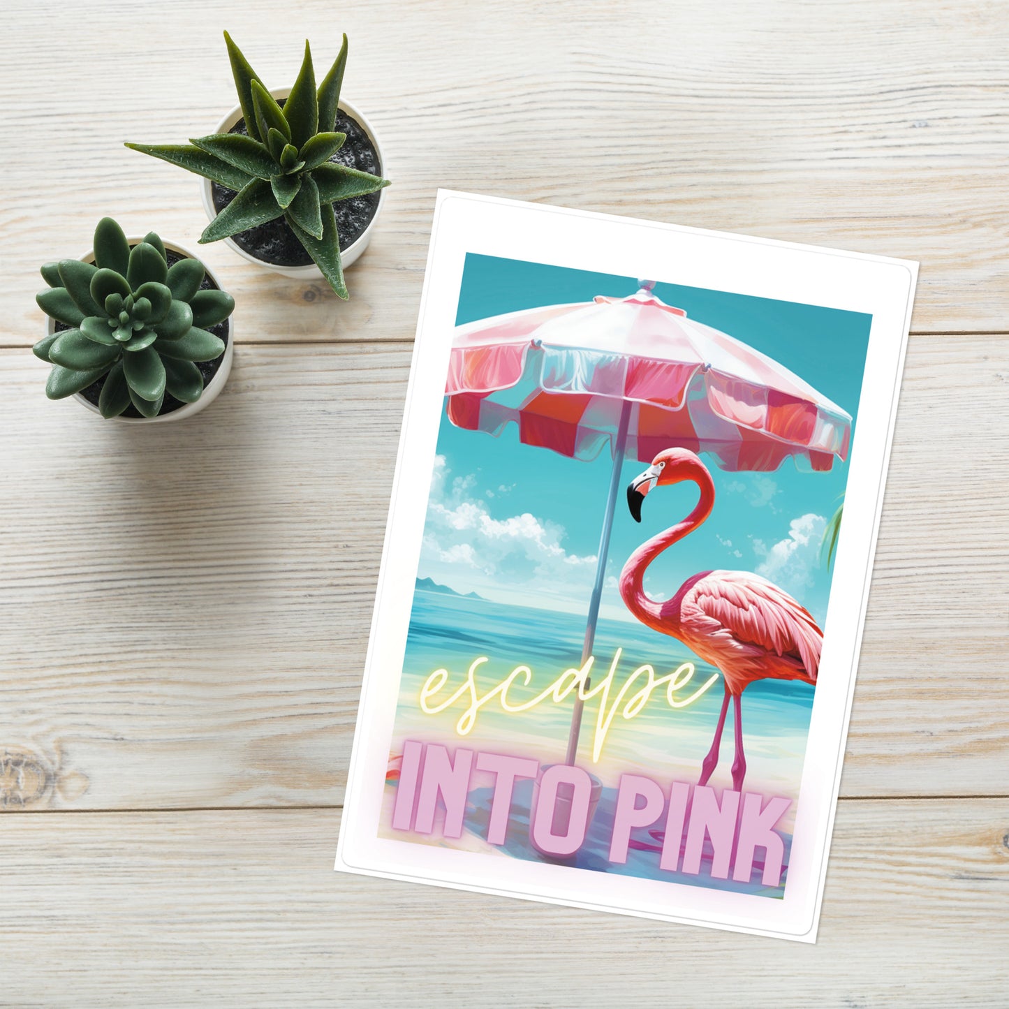 Escape Into Pink: Flamingo: Kiss Cut Sticker Sheet Large 7"