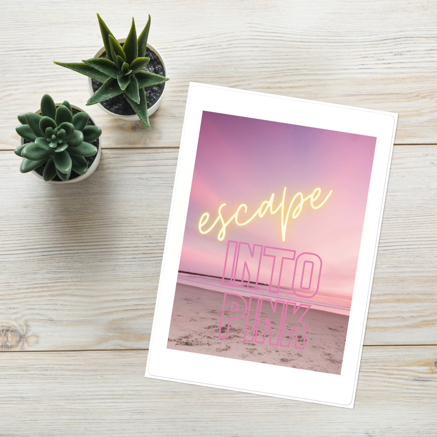 Escape Into Pink: Beach Sunset: Kiss Cut Sticker Sheet Large 7"