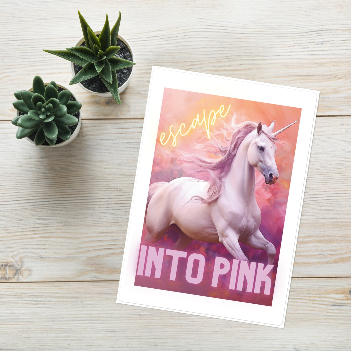 Escape Into Pink: Unicorn: Kiss Cut Sticker Sheet Large 7"