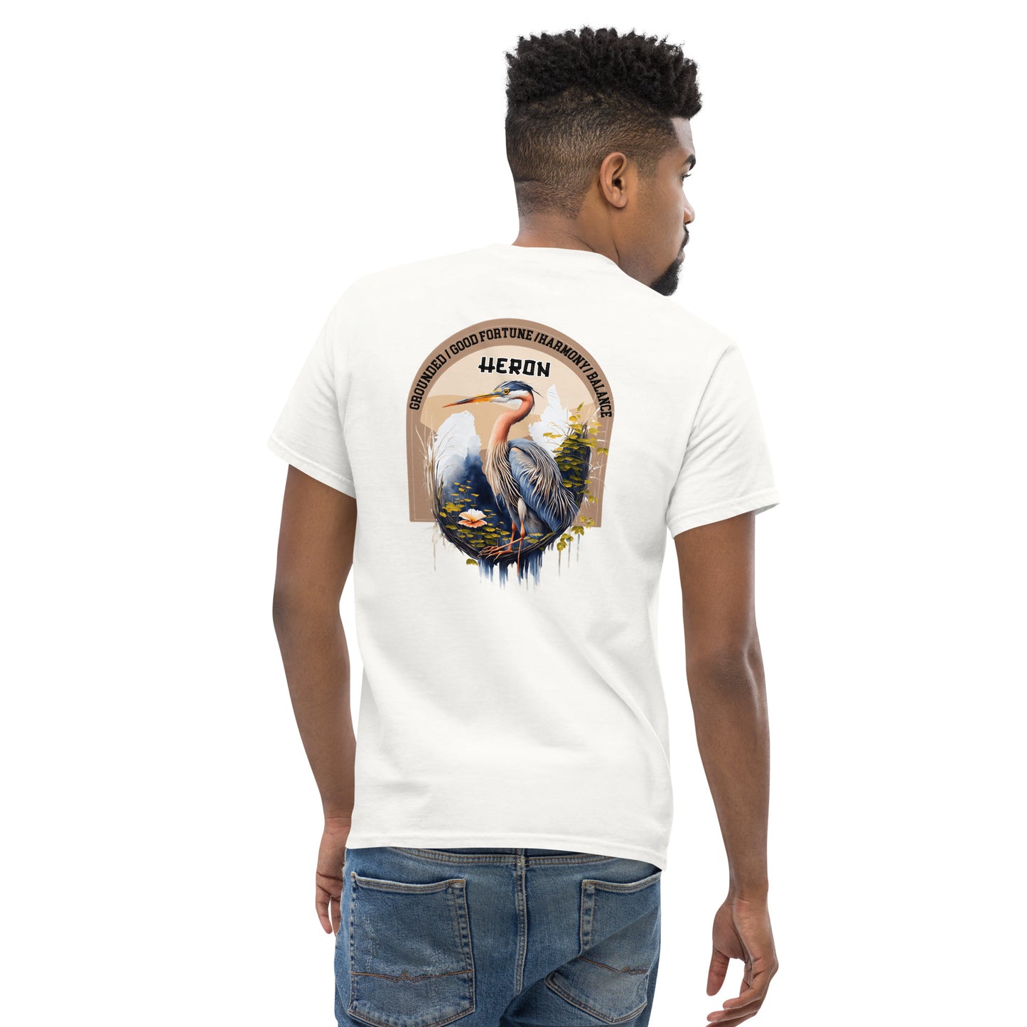 Mascot Spirit Animal Totem: HERON: Men’s Classic Tee T-Shirt: Gildan