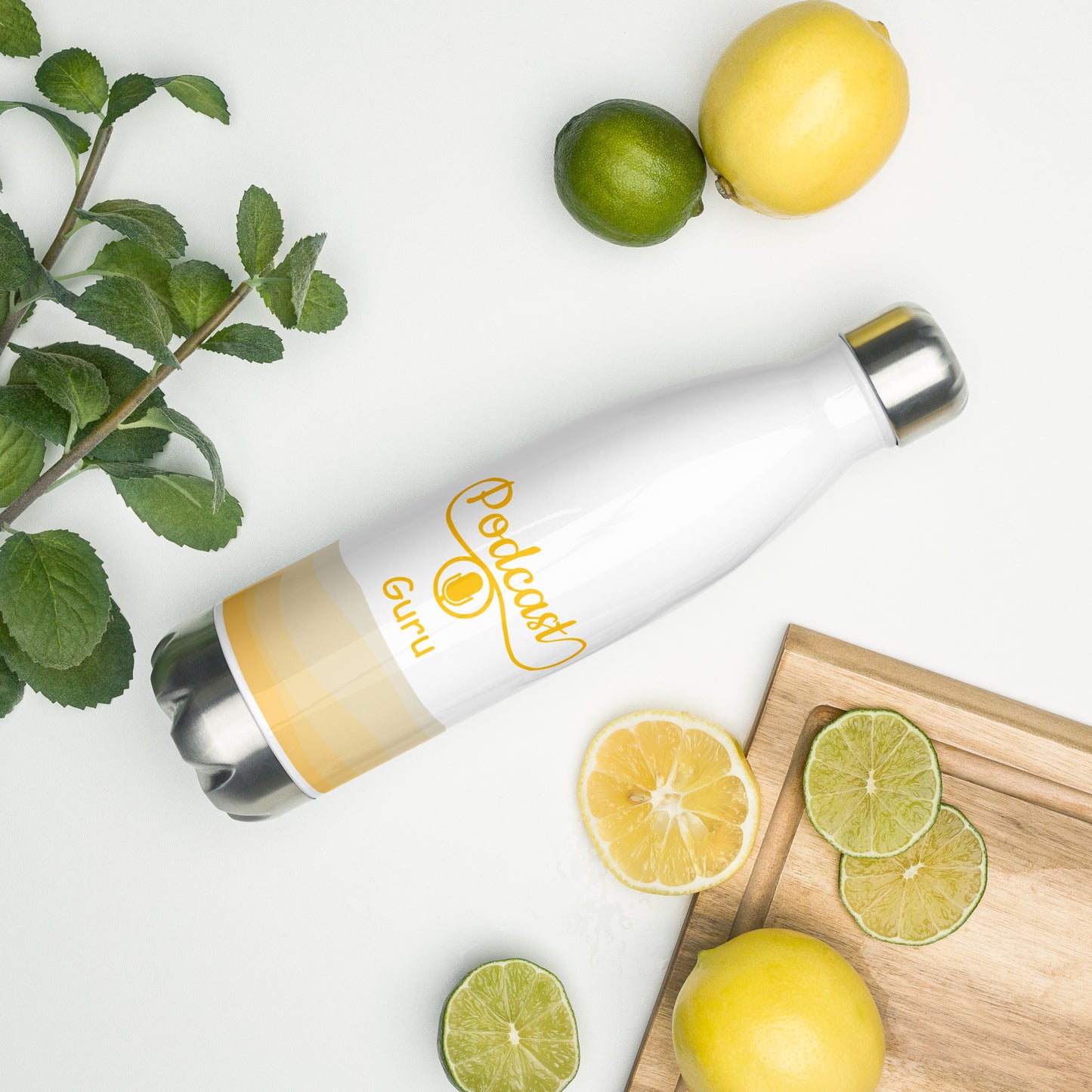 Podcast GURU! Reusable Stainless Steel Water Bottle