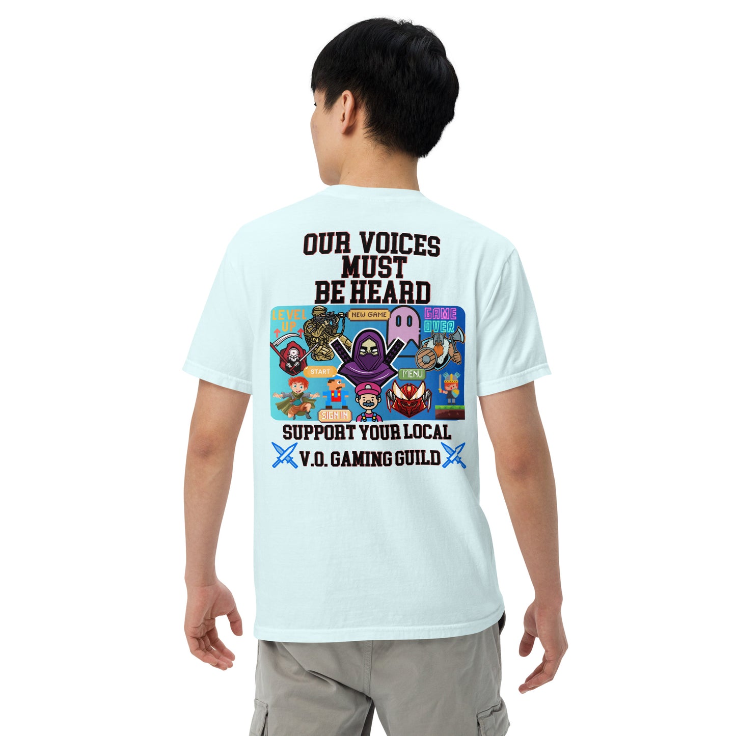Gaming Guild "Our Voices Must Be Heard": Unisex Comfort Wear/Colors Heavyweight T-Shirt