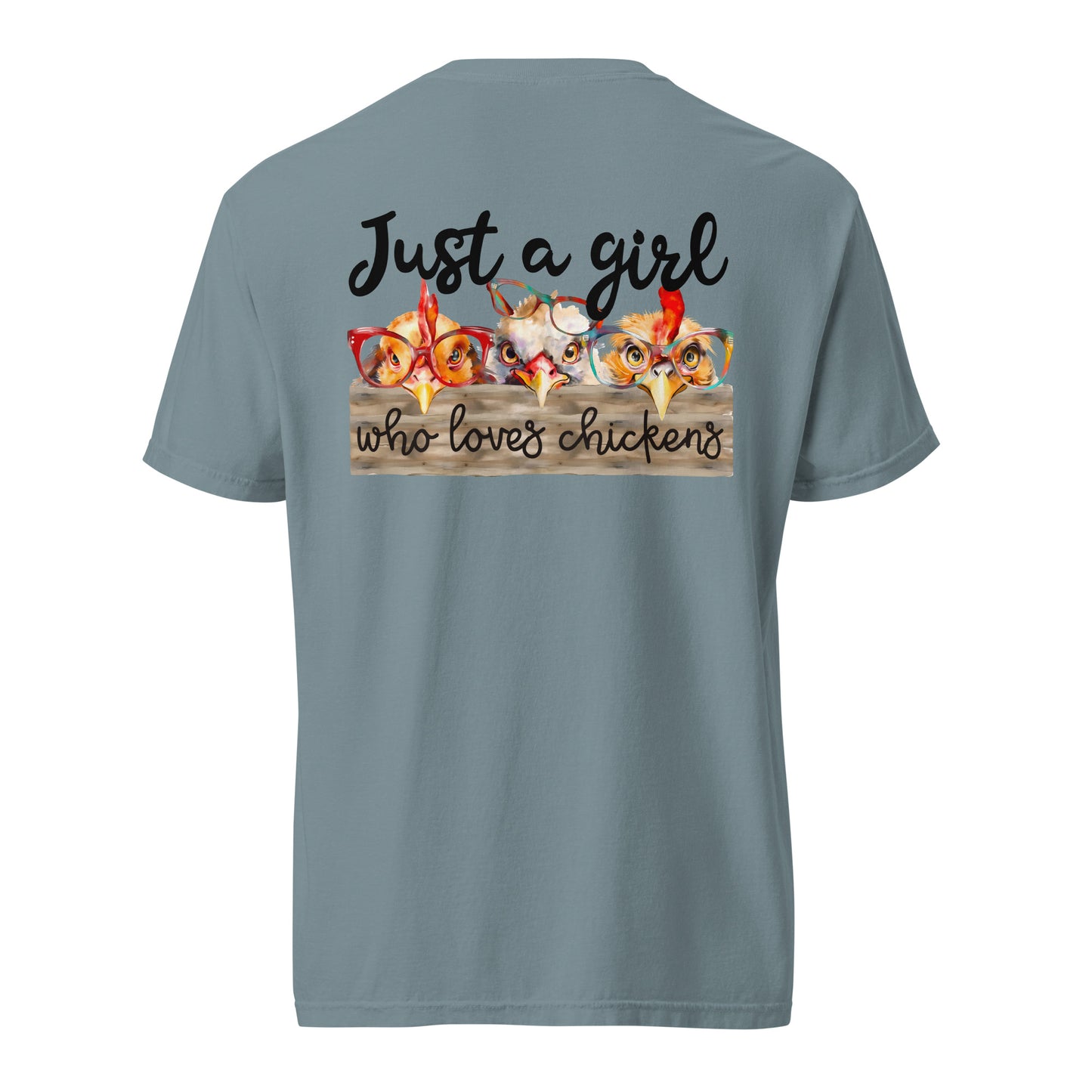 Cute Country Girl Fun Chickens: Unisex Comfort Wear/Colors Heavyweight T-Shirt