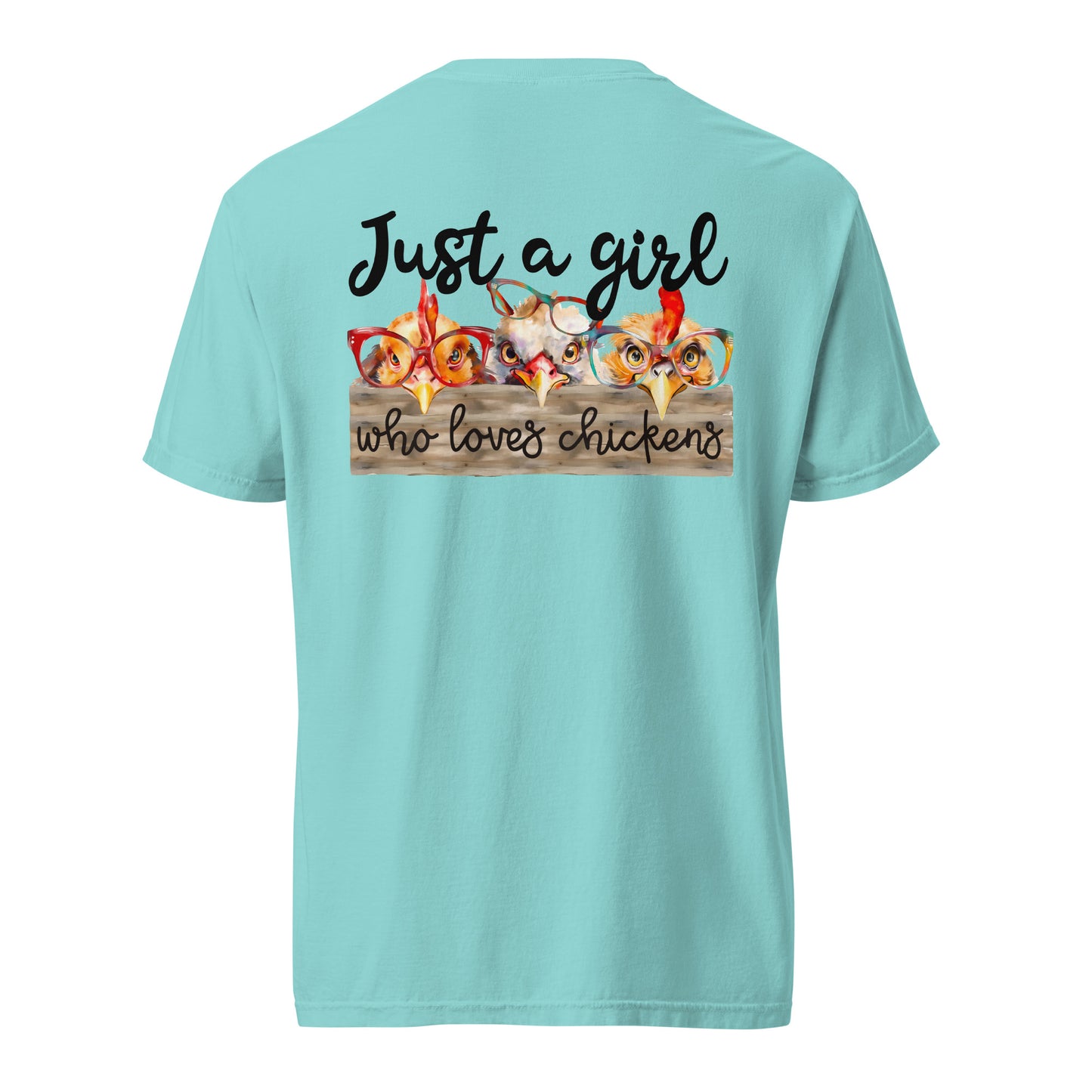 Cute Country Girl Fun Chickens: Unisex Comfort Wear/Colors Heavyweight T-Shirt