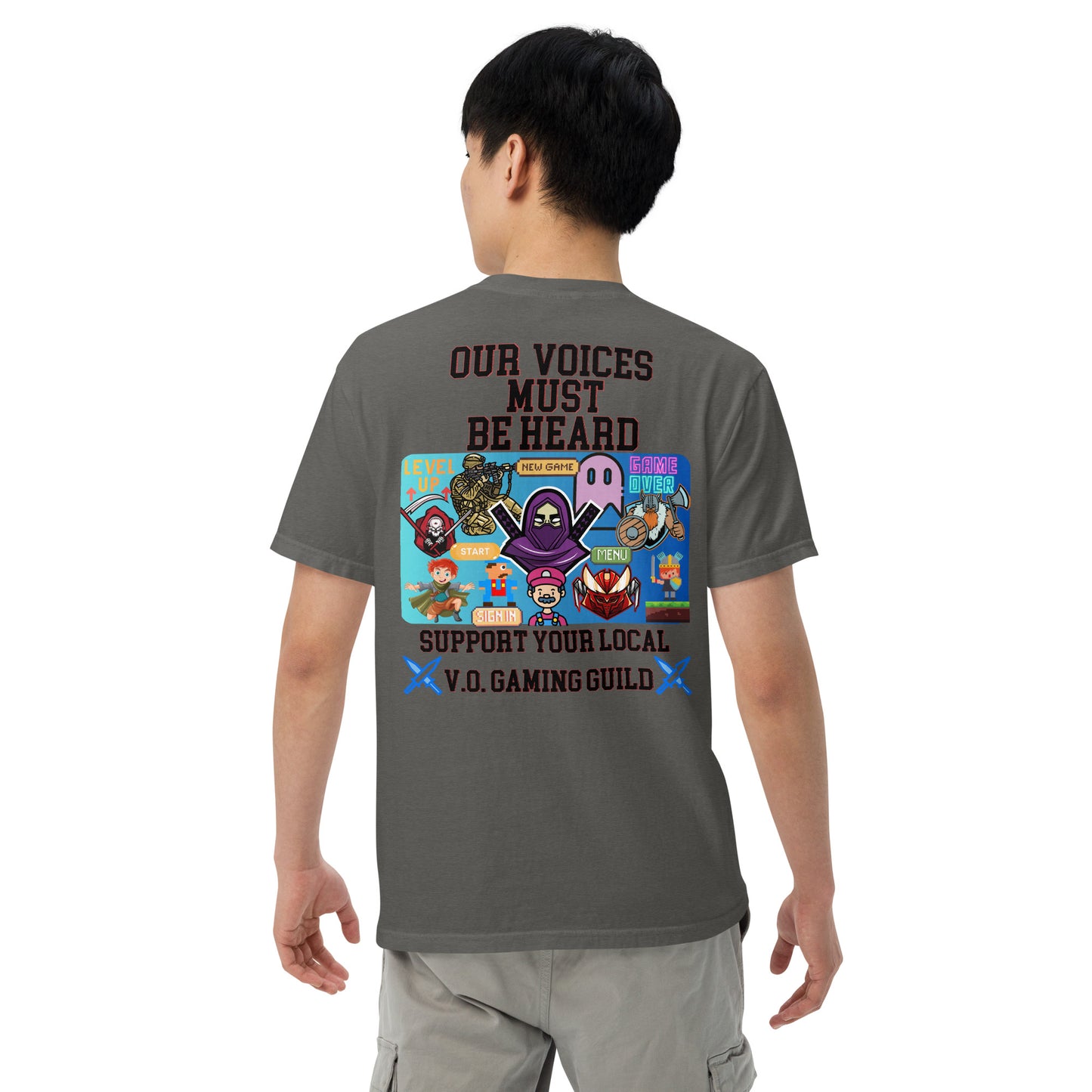 Gaming Guild "Our Voices Must Be Heard": Unisex Comfort Wear/Colors Heavyweight T-Shirt