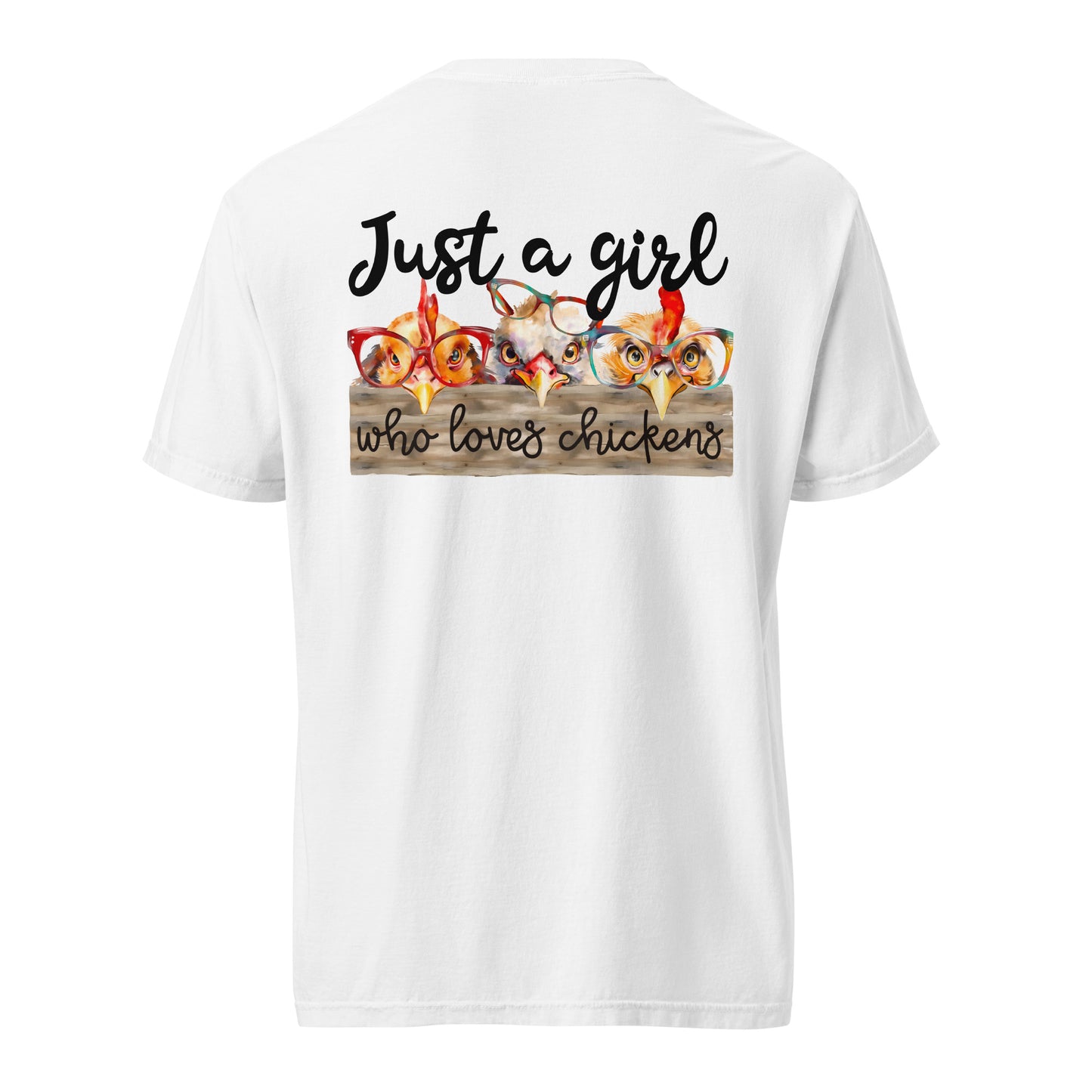 Cute Country Girl Fun Chickens: Unisex Comfort Wear/Colors Heavyweight T-Shirt