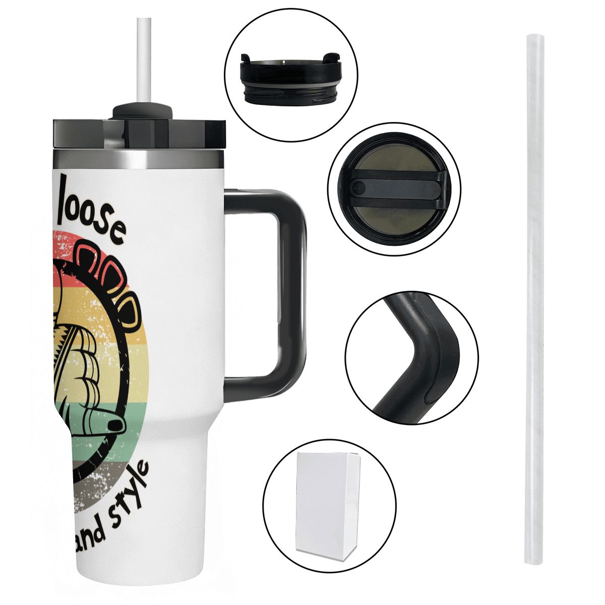 40oz Tumbler with Handle and Straw (Made in USA)