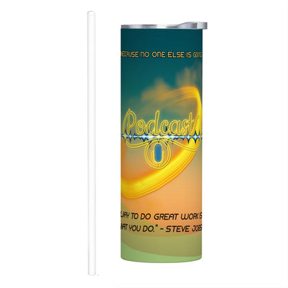 20oz Straight Stainless Steel Tumbler with Straw（Made in USA)