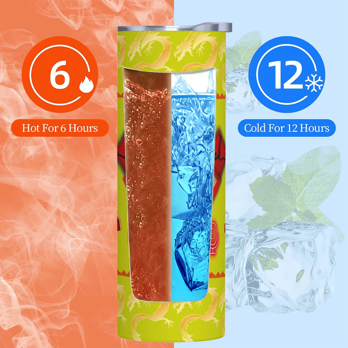 20oz Straight Stainless Steel Tumbler with Straw（Made in USA)