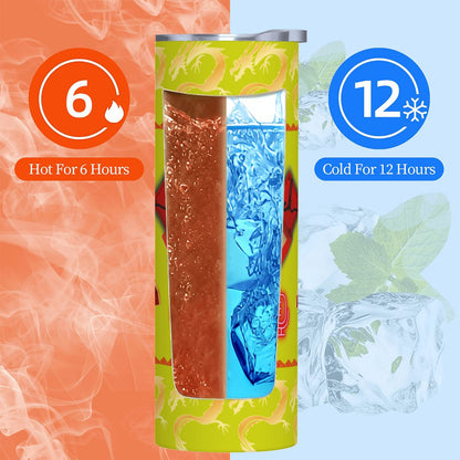 20oz Straight Stainless Steel Tumbler with Straw（Made in USA)