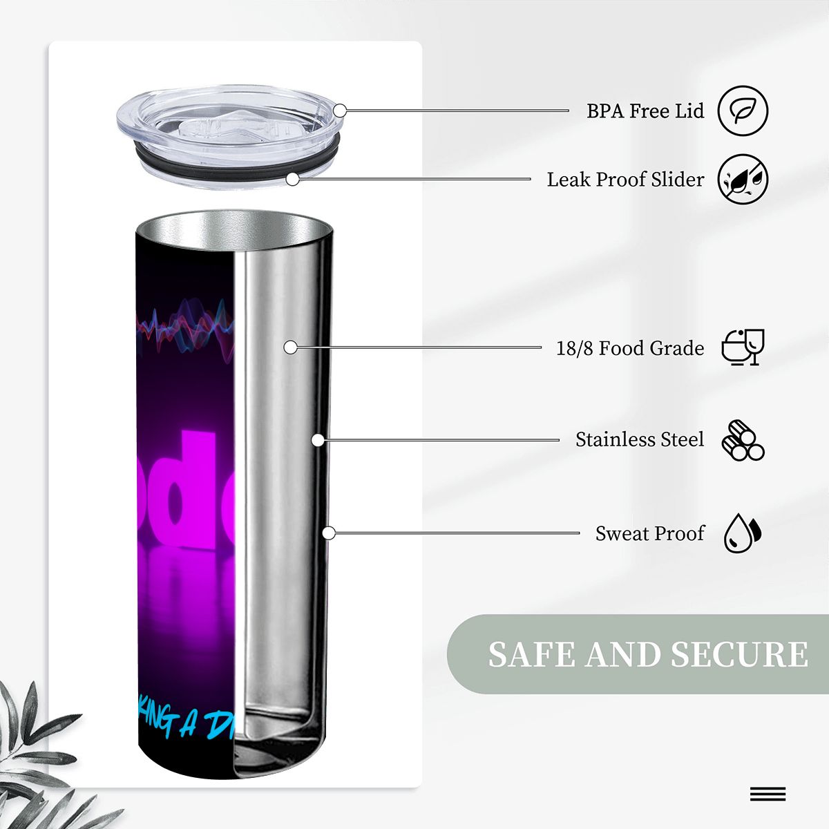 Stay Hydrated In STYLE: 20oz Straight Stainless Steel Tumbler with Straw