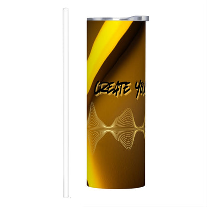 20oz Straight Stainless Steel Tumbler with Straw