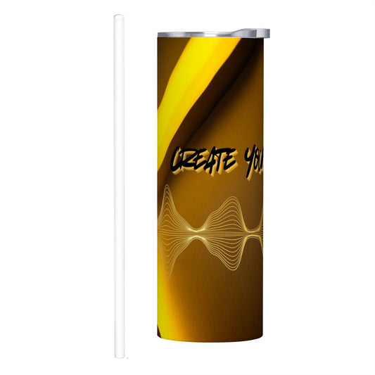 20oz Straight Stainless Steel Tumbler with Straw