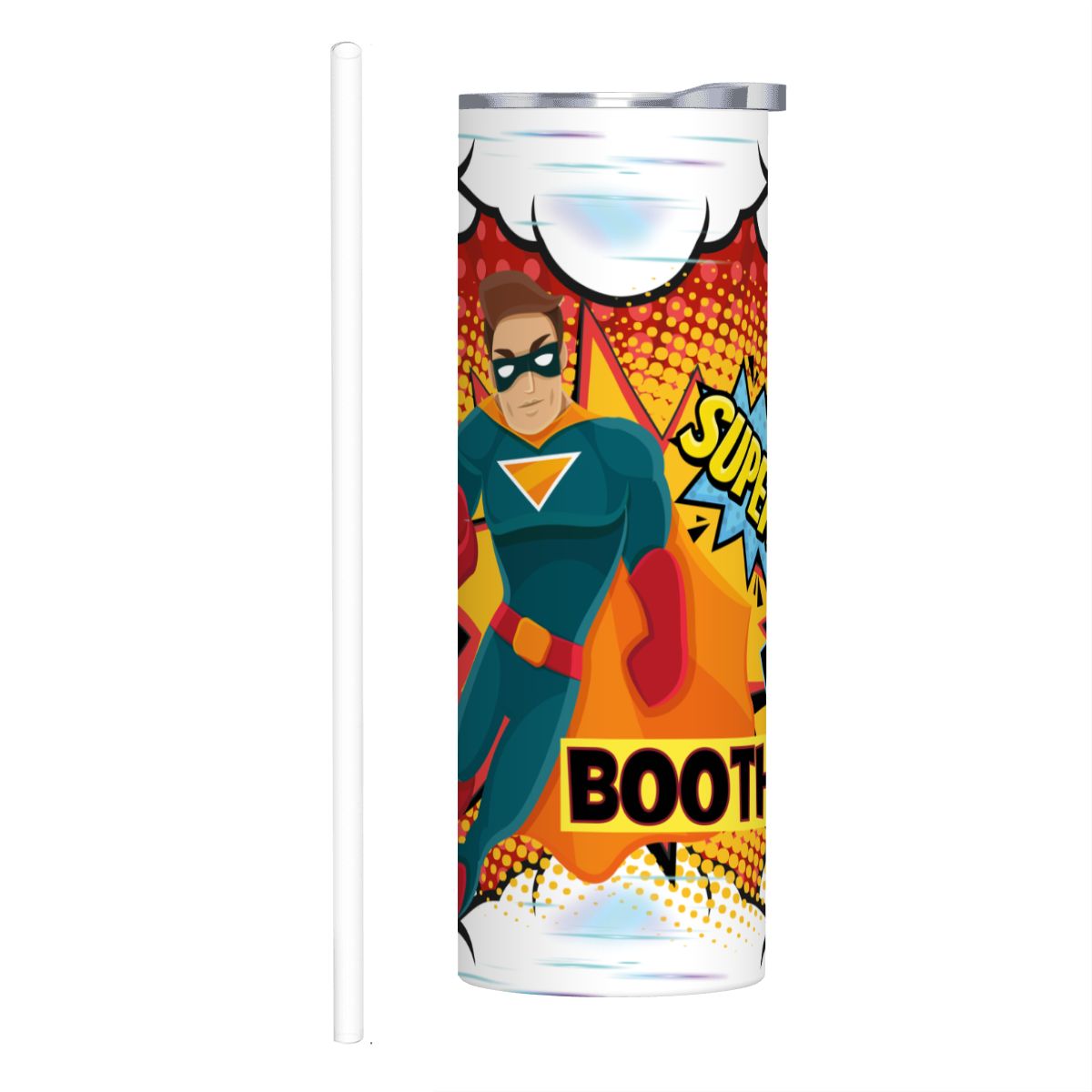 20oz Straight Stainless Steel Tumbler with Straw（Made in USA)