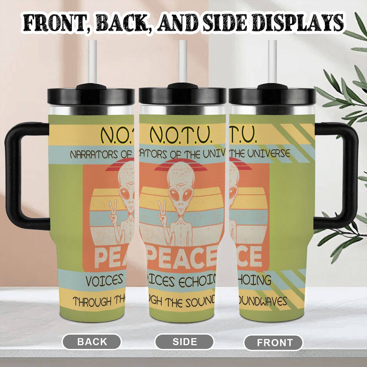 40oz Tumbler with Handle and Straw (Made in USA)