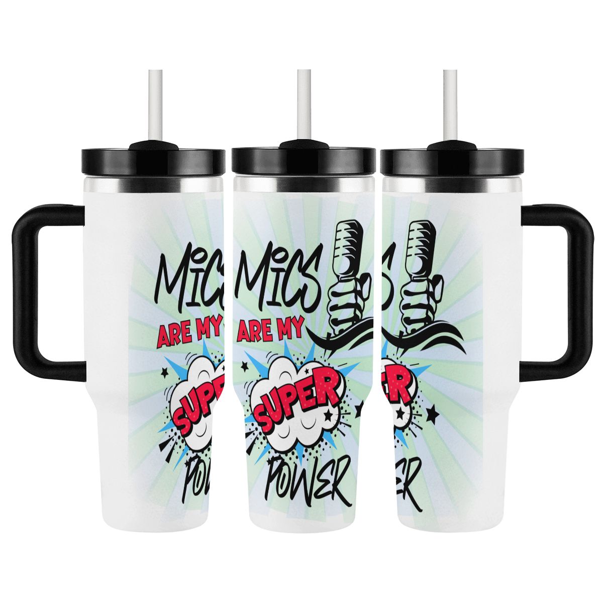 40oz Tumbler with Handle and Straw (Made in USA)
