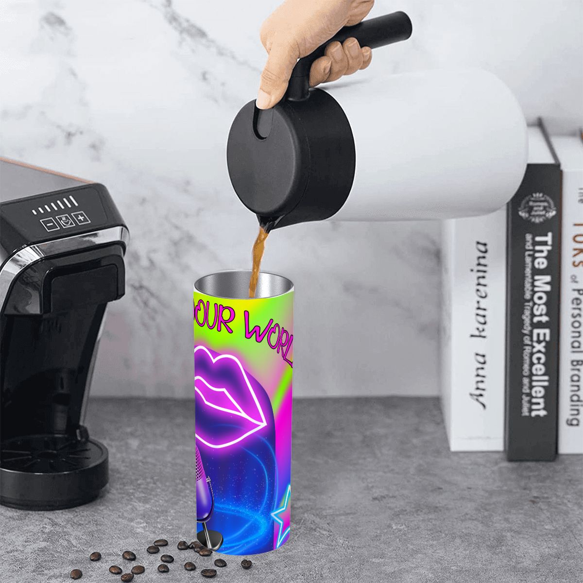 Stay Hydrated In STYLE: 20oz Straight Stainless Steel Tumbler with Straw