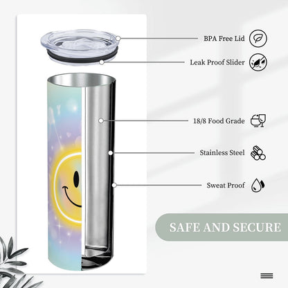 20oz Straight Stainless Steel Tumbler with Straw