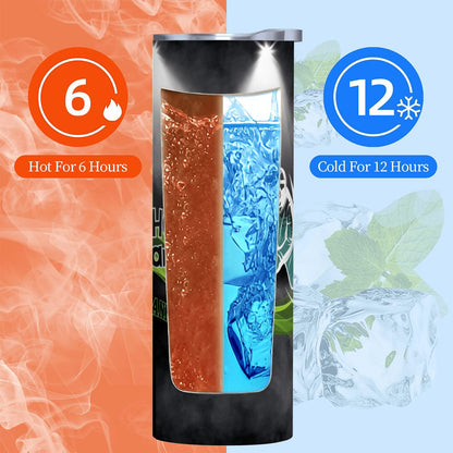 VOICE: HOCKEY STYLE: 20oz Straight Stainless Steel Tumbler with Straw