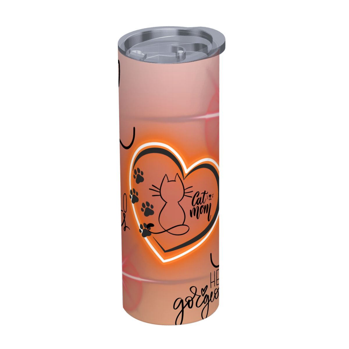 20oz Straight Stainless Steel Tumbler with Straw