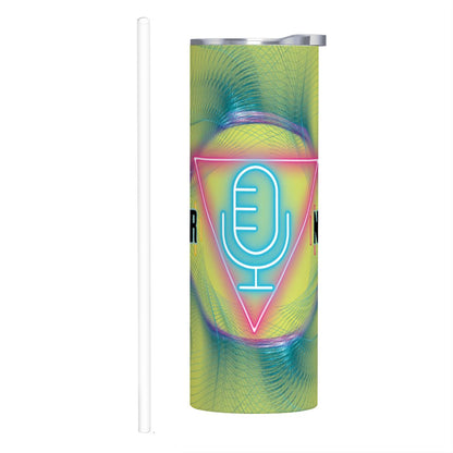 20oz Straight Stainless Steel Tumbler with Straw（Made in USA)