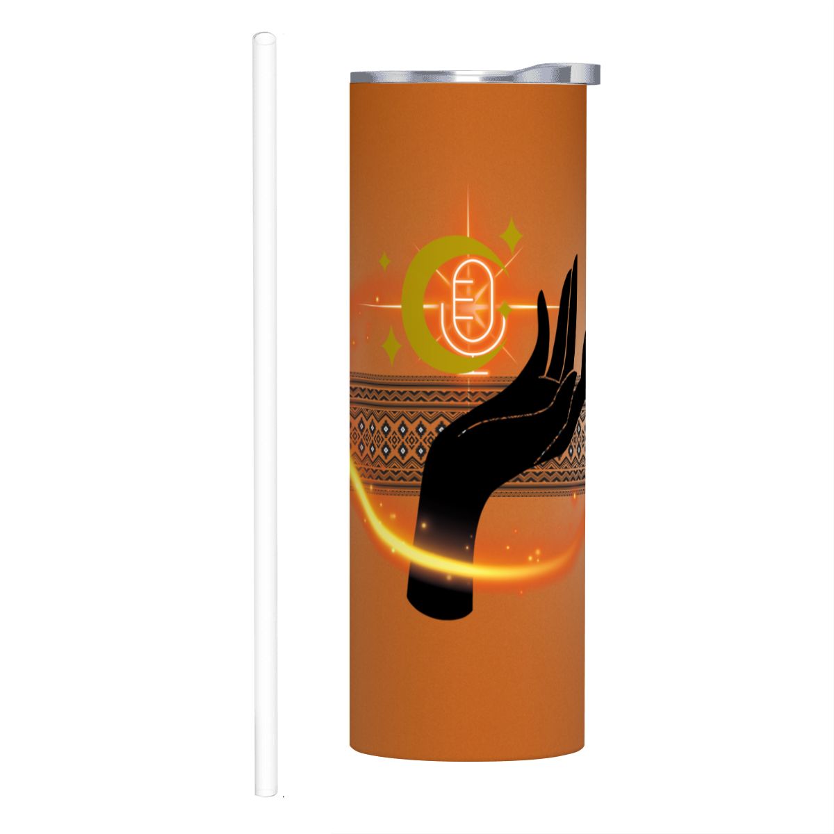 20oz Straight Stainless Steel Tumbler with Straw