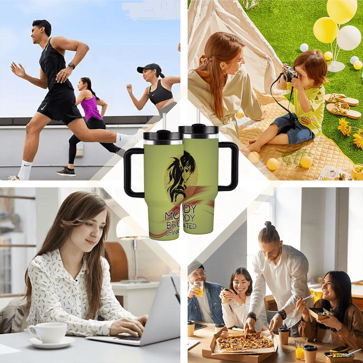 40oz Tumbler with Handle and Straw (Made in USA)