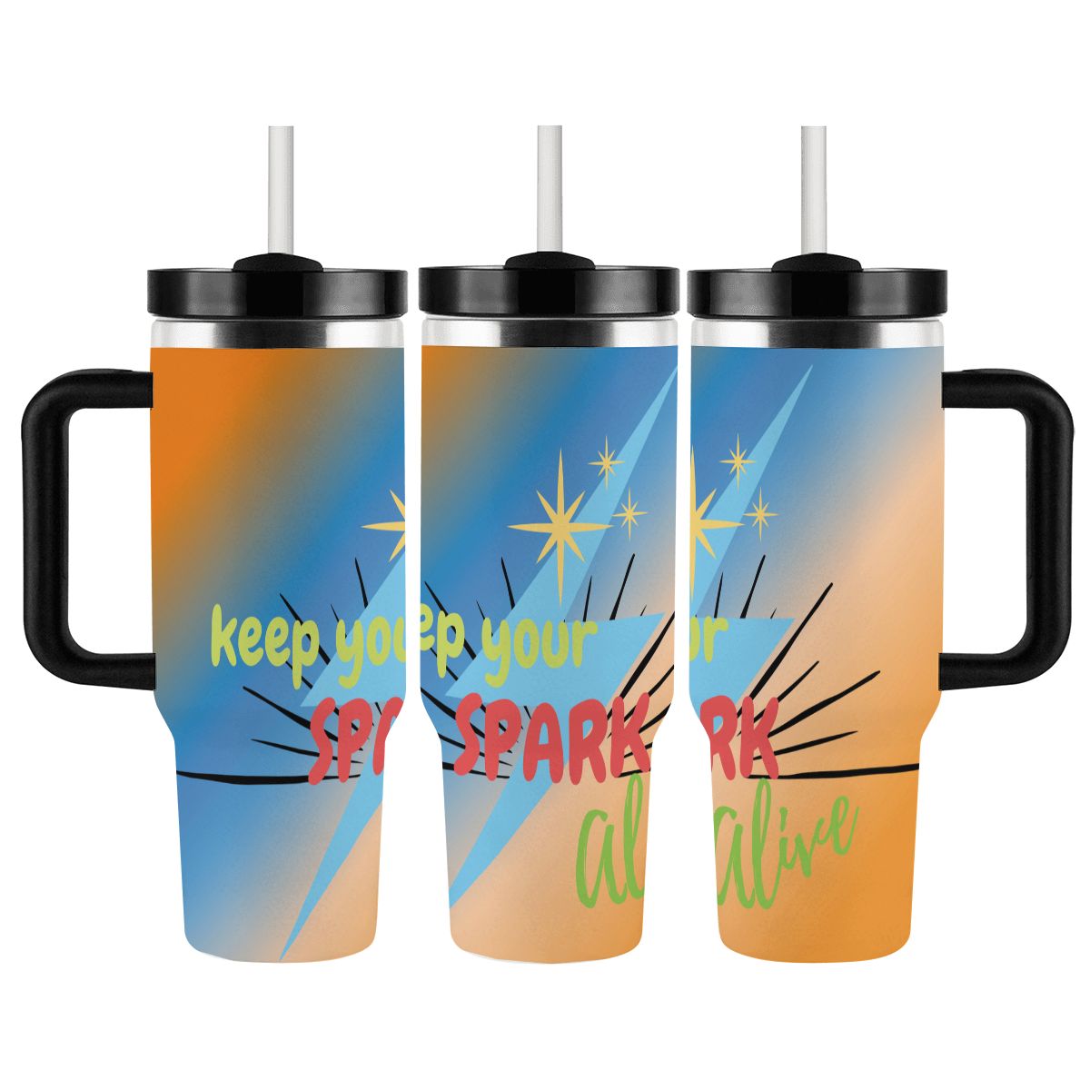 40oz Tumbler with Handle and Straw (Made in USA)