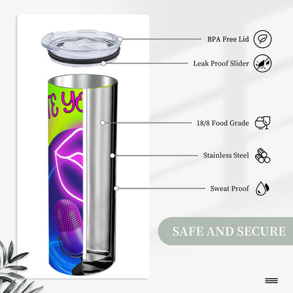 Stay Hydrated In STYLE: 20oz Straight Stainless Steel Tumbler with Straw