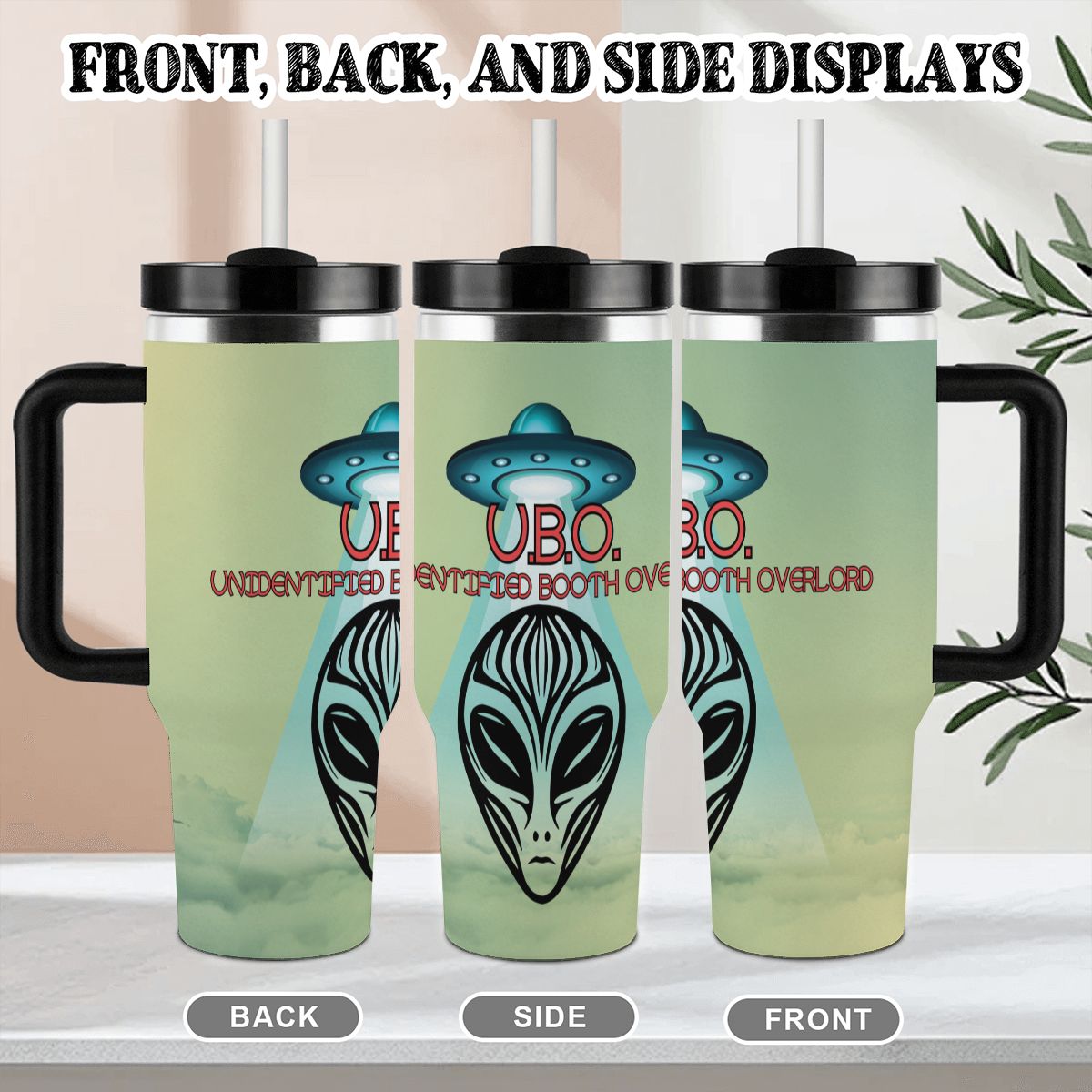 40oz Tumbler with Handle and Straw (Made in USA)