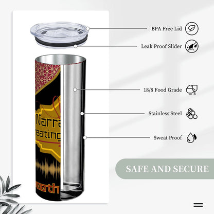 20oz Straight Stainless Steel Tumbler with Straw（Made in USA)