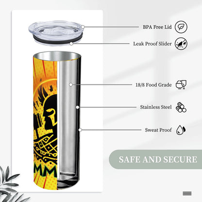 20oz Straight Stainless Steel Tumbler with Straw（Made in USA)