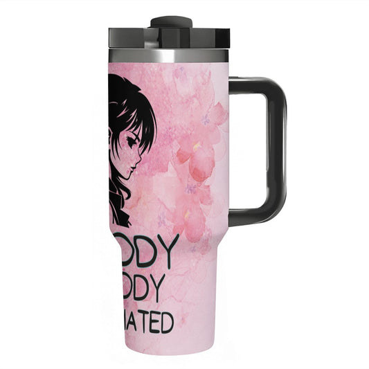 Moody Broody Opinionated: 40oz Stainless Steel Tumbler with Handle and Straw