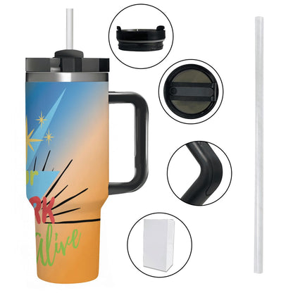 40oz Tumbler with Handle and Straw (Made in USA)