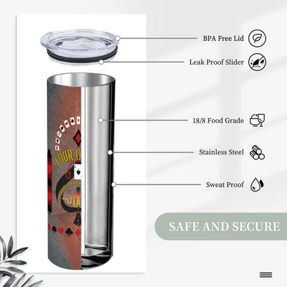 20oz Straight Stainless Steel Tumbler with Straw（Made in USA)