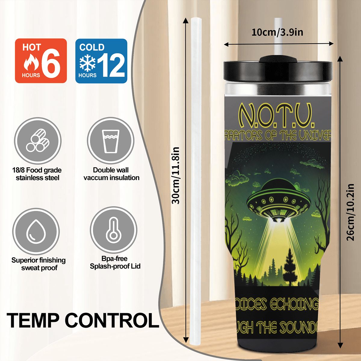 40oz Tumbler with Handle and Straw (Made in USA)