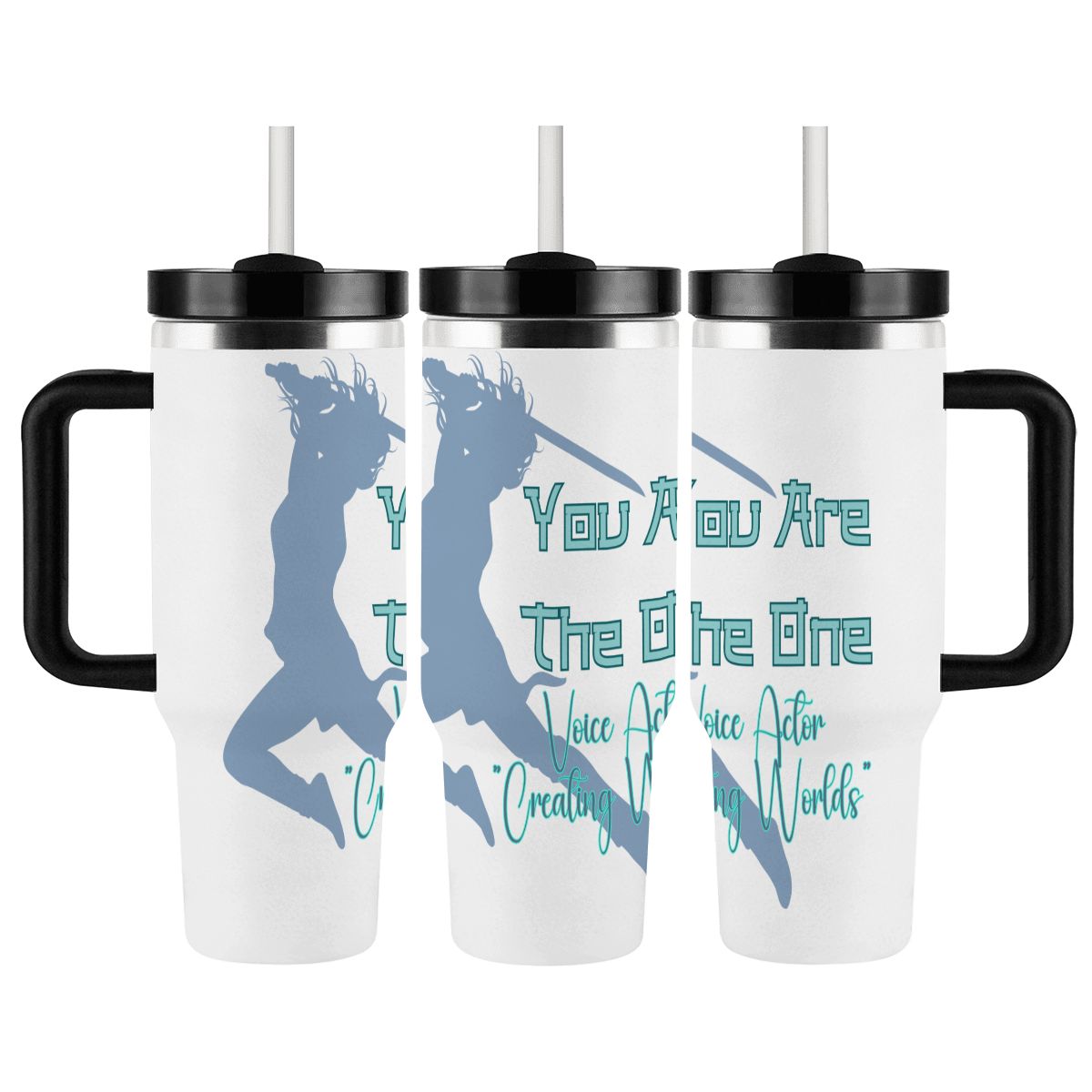 40oz Tumbler with Handle and Straw (Made in USA)