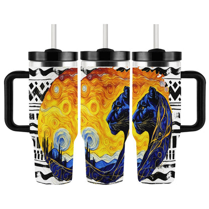 TOTEM MASCOT: JAGUAR: 40oz Tumbler with Handle and Straw