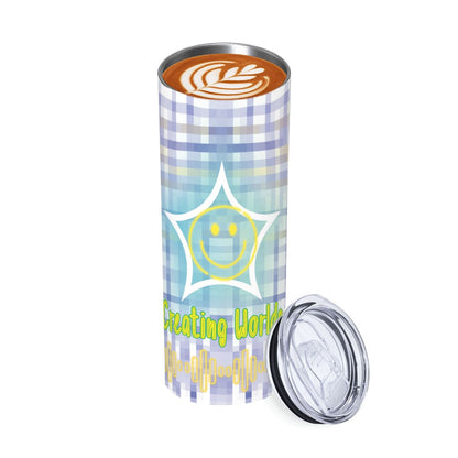 20oz Straight Stainless Steel Tumbler with Straw（Made in USA)