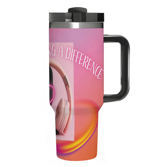 YOU ARE MAKING A DIFFERENCE: 40oz Tumbler with Handle and Straw