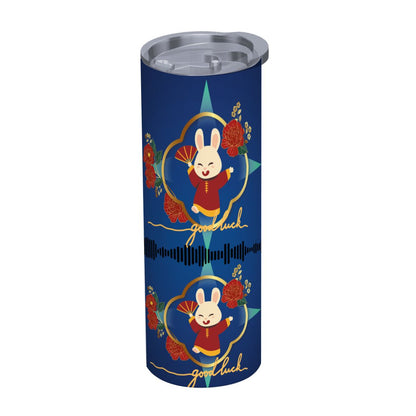 20oz Straight Stainless Steel Tumbler with Straw（Made in USA)